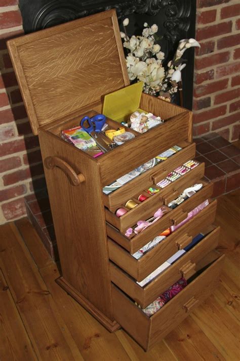 wooden sewing box storage